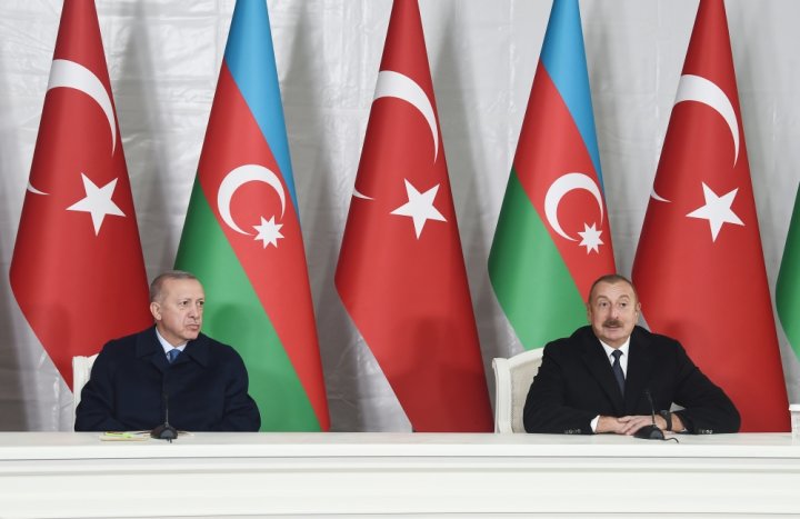 Azərbaycan və Türkiyə prezidentləri Zəngilanda mətbuata birgə bəyanatla çıxış etdilər -