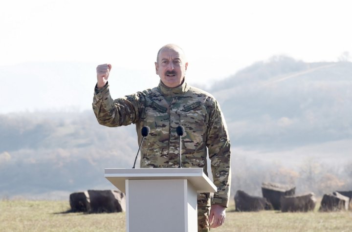Ali Baş Komandan İlham Əliyevin Şuşada hərbçilər qarşısında çıxışı -