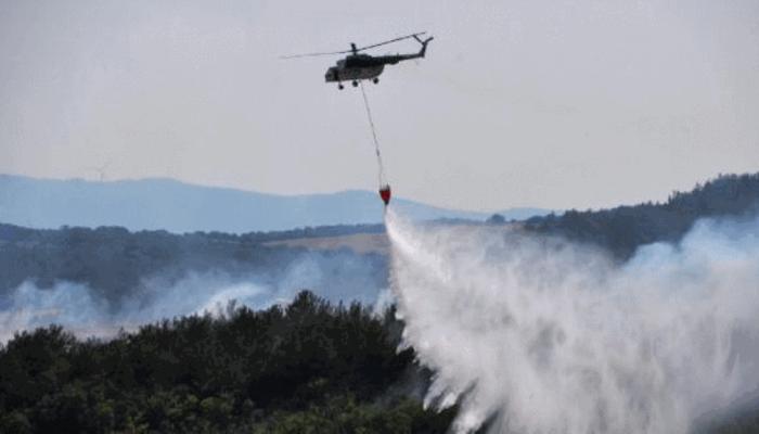 Şəkidəki meşə yanğınının söndürülməsinə helikopterlər cəlb olundu -