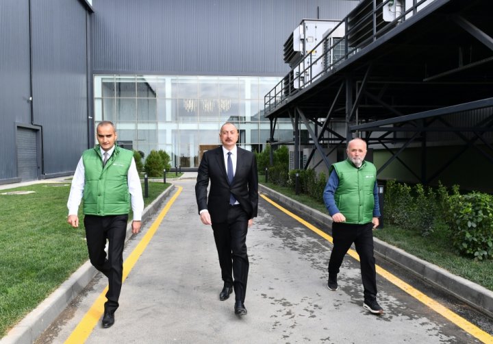 Prezident Zirədə zeytun emalı zavodunun açılışında iştirak edib