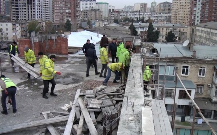 Bakıda qanunsuz inşa olunan obyektlər sökülüb