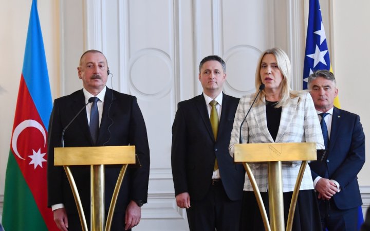Azərbaycan və Bosniya və Herseqovinanın liderləri mətbuata bəyanatlarla çıxış etdilər