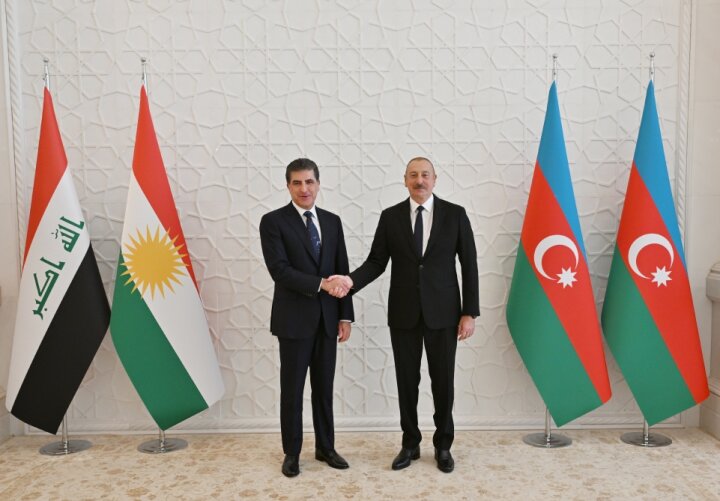 İlham Əliyev İraq Kürdüstan Regionunun başçısı Neçirvan Bərzani ilə görüşüb