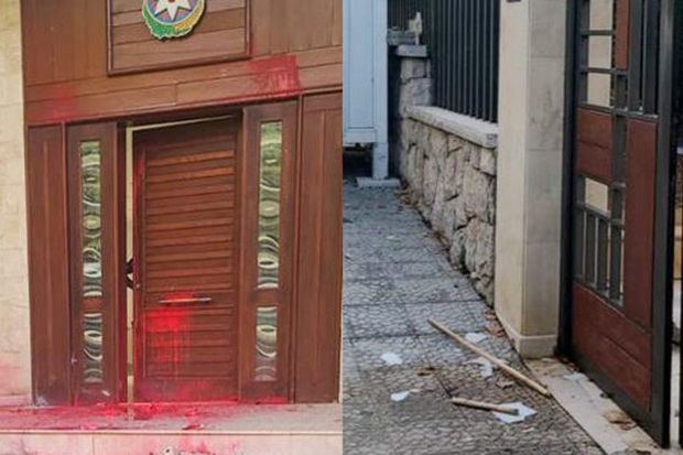 Ermənilər Azərbaycanın Livandakı səfirliyinə hücum edib