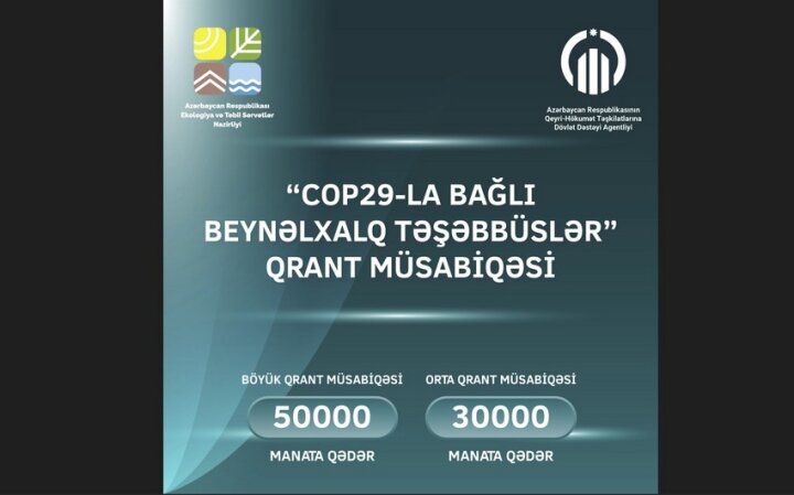 QHT-lər üçün “COP29-la bağlı beynəlxalq təşəbbüslər” qrant müsabiqəsi elan olunub