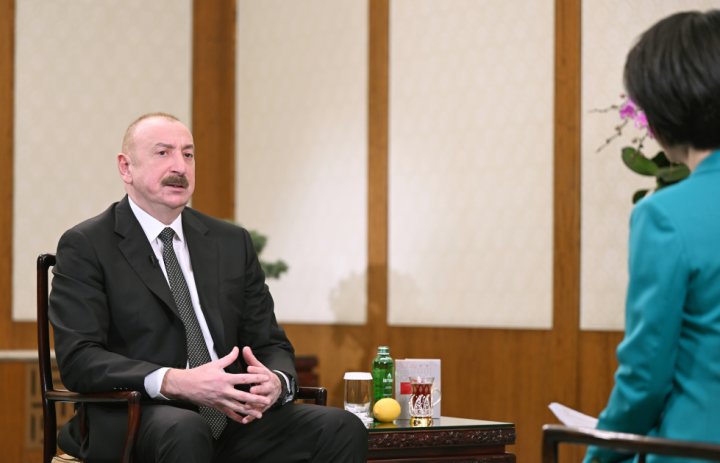 İlham Əliyev Pekində Çinin CGTN telekanalına müsahibə verib -