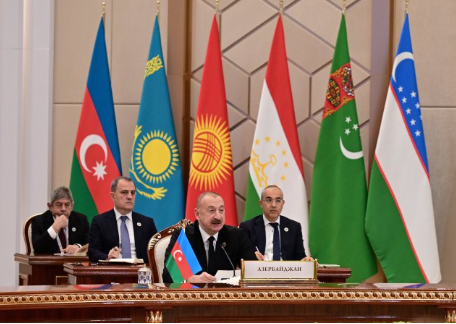 İlham Əliyev Mərkəzi Asiya Dövlət Başçılarının 7-ci Məşvərət Görüşünün iclasında çıxış edib -