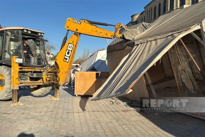 Sumqayıtda qanunsuz quraşdırılmış 11 köşk sökülüb -