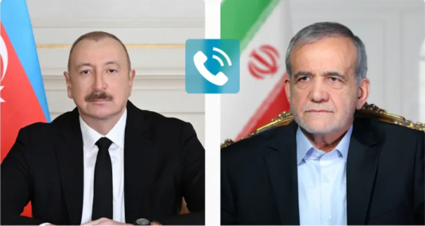 İLHAM ƏLİYEV MƏSUD PEZEŞKİANA ZƏNG EDİB